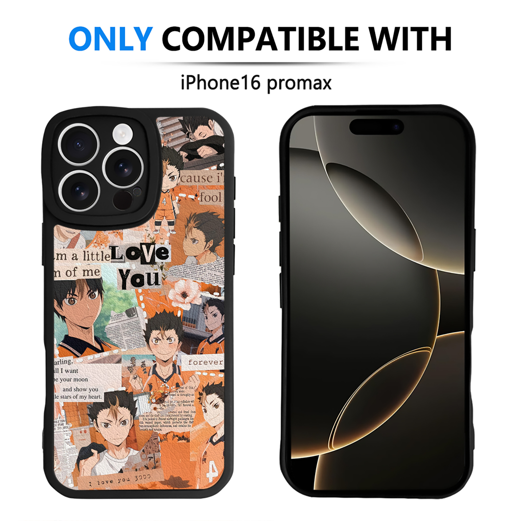 （画像用） ハイキュー!! Haikyu!! 【iPhone 16シリーズ対応】シリコンスマホケース（レザー調） 材質：シリコン